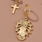 Metal Vintage Cross Character Earrings