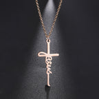 Jesus Cross Pendant Stainless Steel Necklace