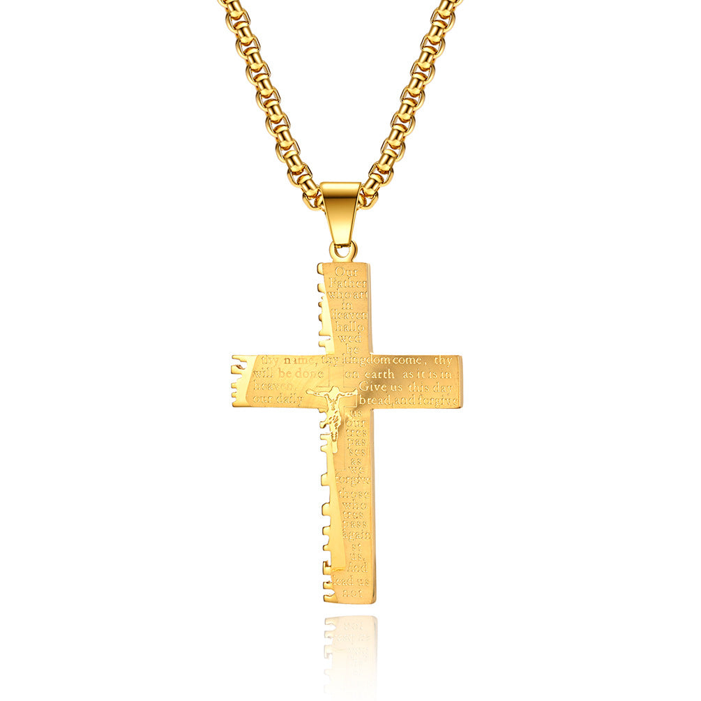 Christian Jesus Cross Necklace  Men's