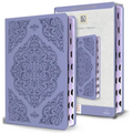 KJV Holy Bible, Large Print Medium Format, Lavender Faux Leather W/Thumb Index and Ribbon Marker, Red Letter