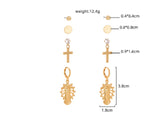 Metal Vintage Cross Character Earrings