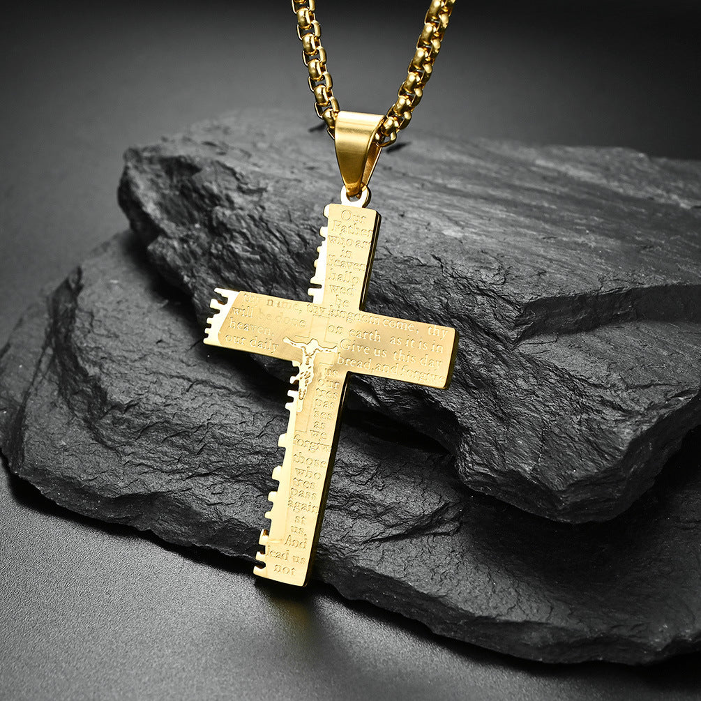 Christian Jesus Cross Necklace  Men's