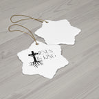 Jesus Is King Ceramic Ornament