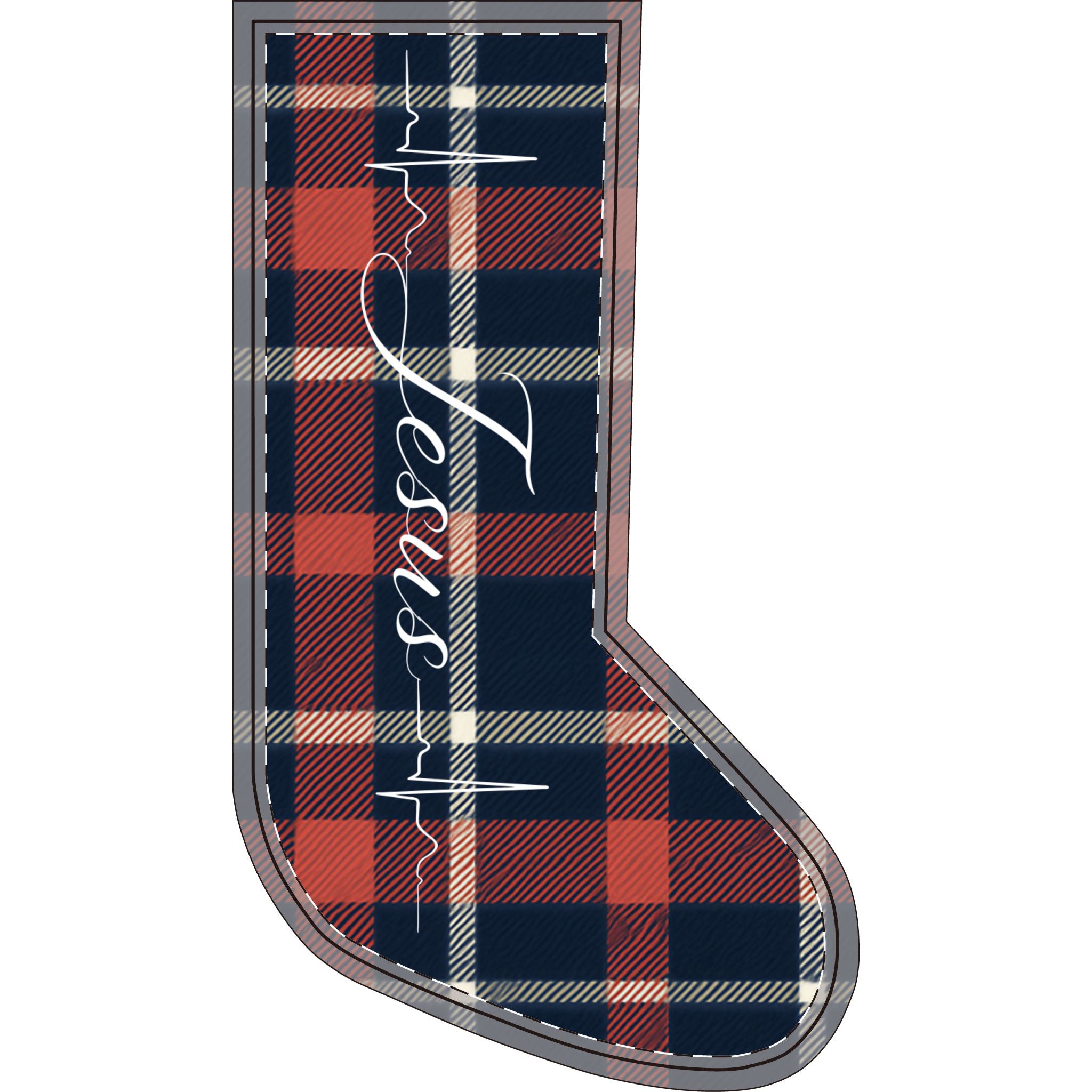 Plaid Flannel Christmas Stocking – Personalized Name Option