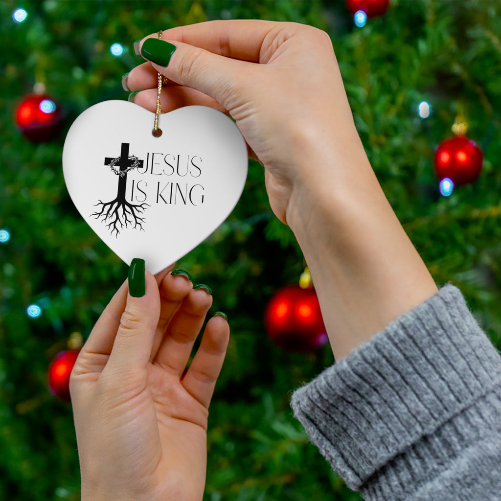 Jesus Is King Ceramic Ornament