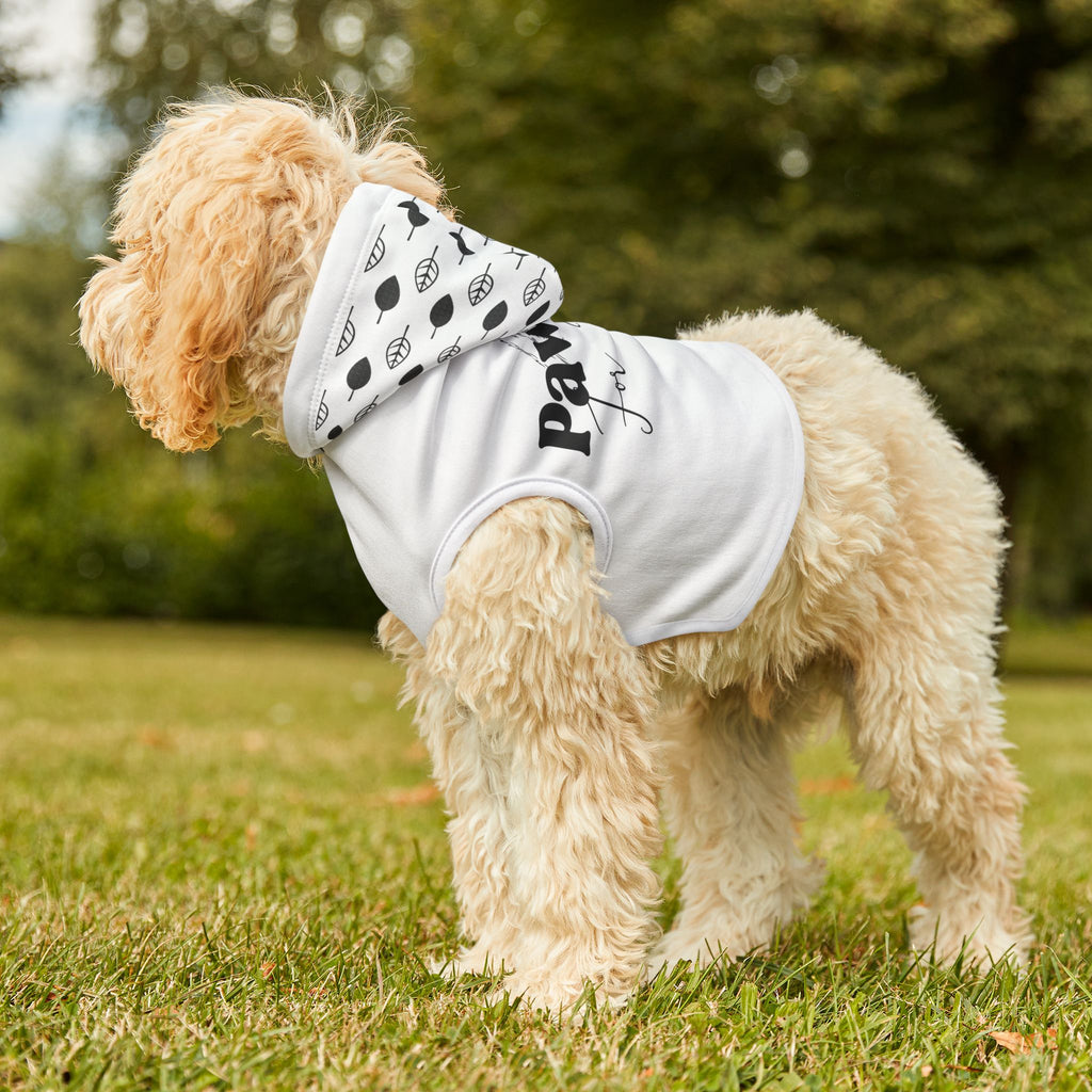 Paws Up Pet Hoodie — "Paws Up for Treats" Cute Paw Print Hooded Dog Sweatshirt