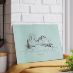 Faith Over Fear Mountain Glass Cutting Board