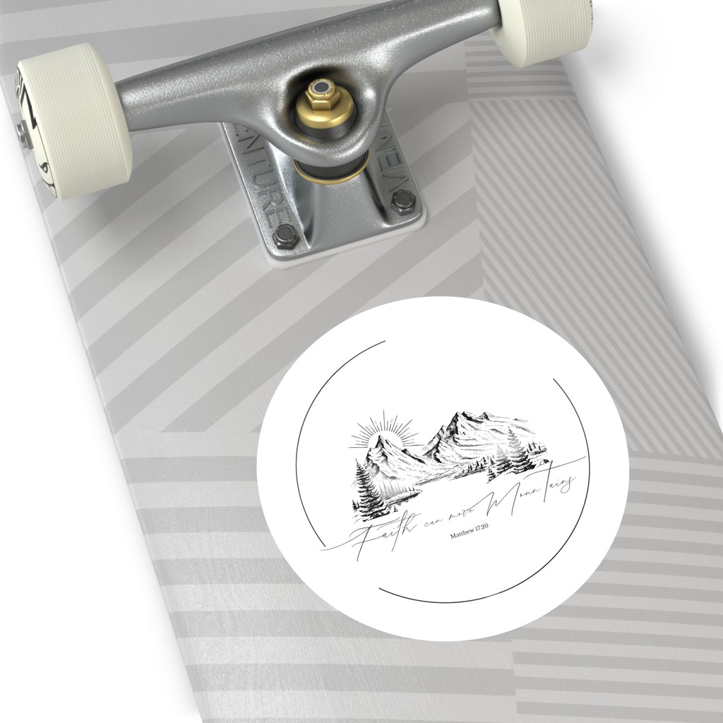 Faith can move Mountains Round Sticker