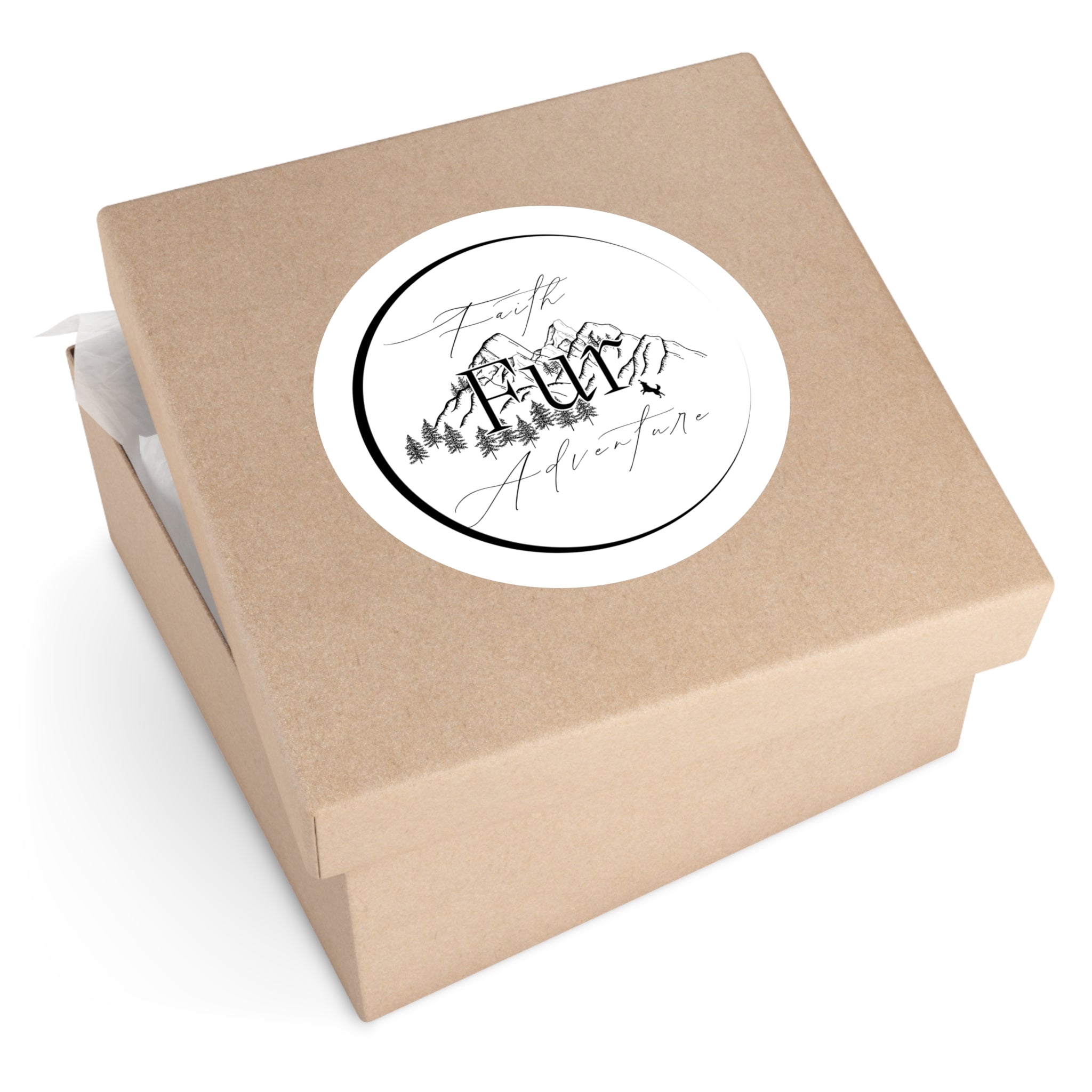 Faith Over Fear Adventure Sticker — Round Outdoor/Indoor Vinyl