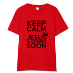 KEEP CALM JESUS Letter Printing Men's And Women's T-shirt