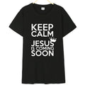 KEEP CALM JESUS Letter Printing Men's And Women's T-shirt