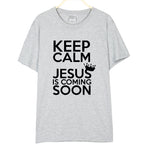 KEEP CALM JESUS Letter Printing Men's And Women's T-shirt