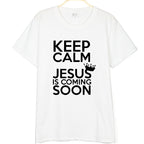 KEEP CALM JESUS Letter Printing Men's And Women's T-shirt