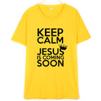 KEEP CALM JESUS Letter Printing Men's And Women's T-shirt