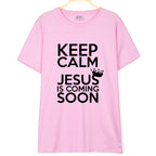 KEEP CALM JESUS Letter Printing Men's And Women's T-shirt