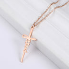 Jesus Cross Pendant Stainless Steel Necklace