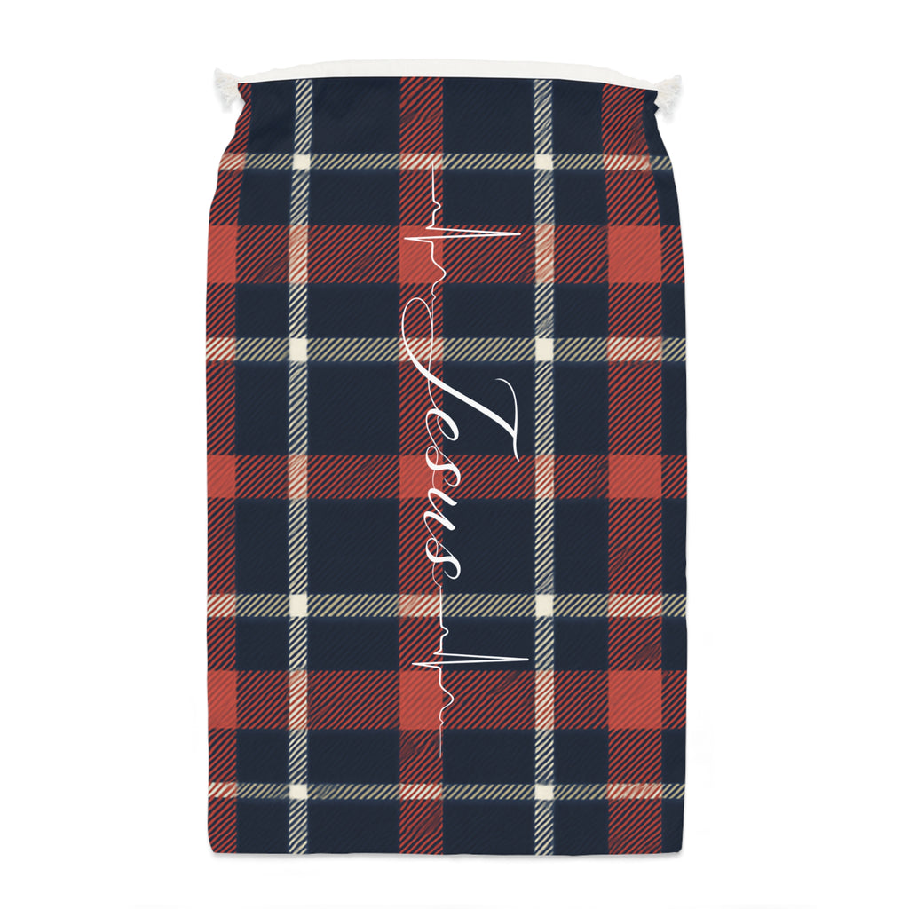 Jesus Plaid Drawstring Sack