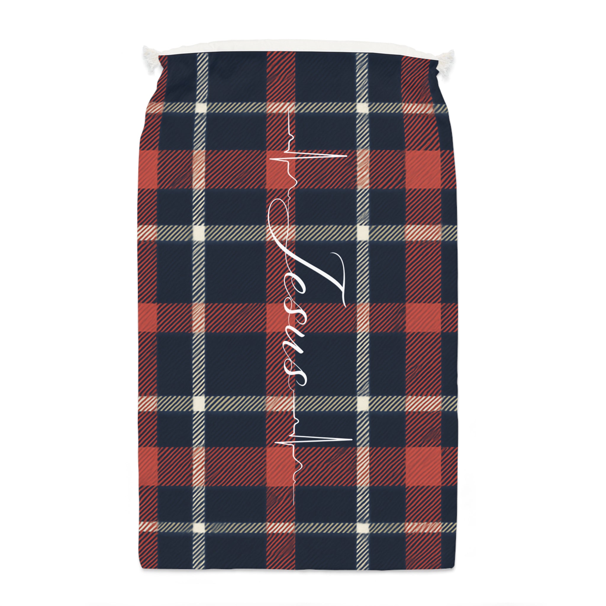 Jesus Plaid Drawstring Sack