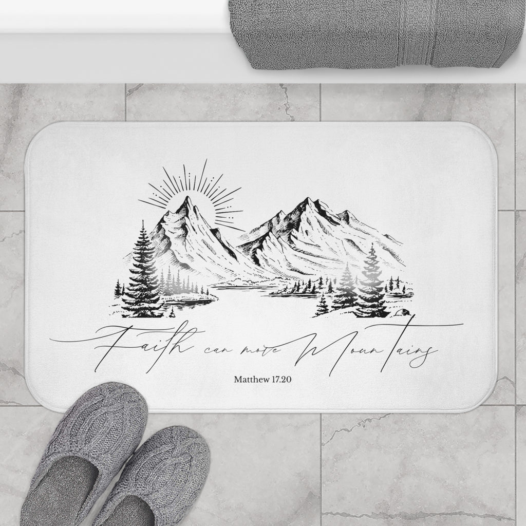 Faith Can Move Mountains Bath Mat