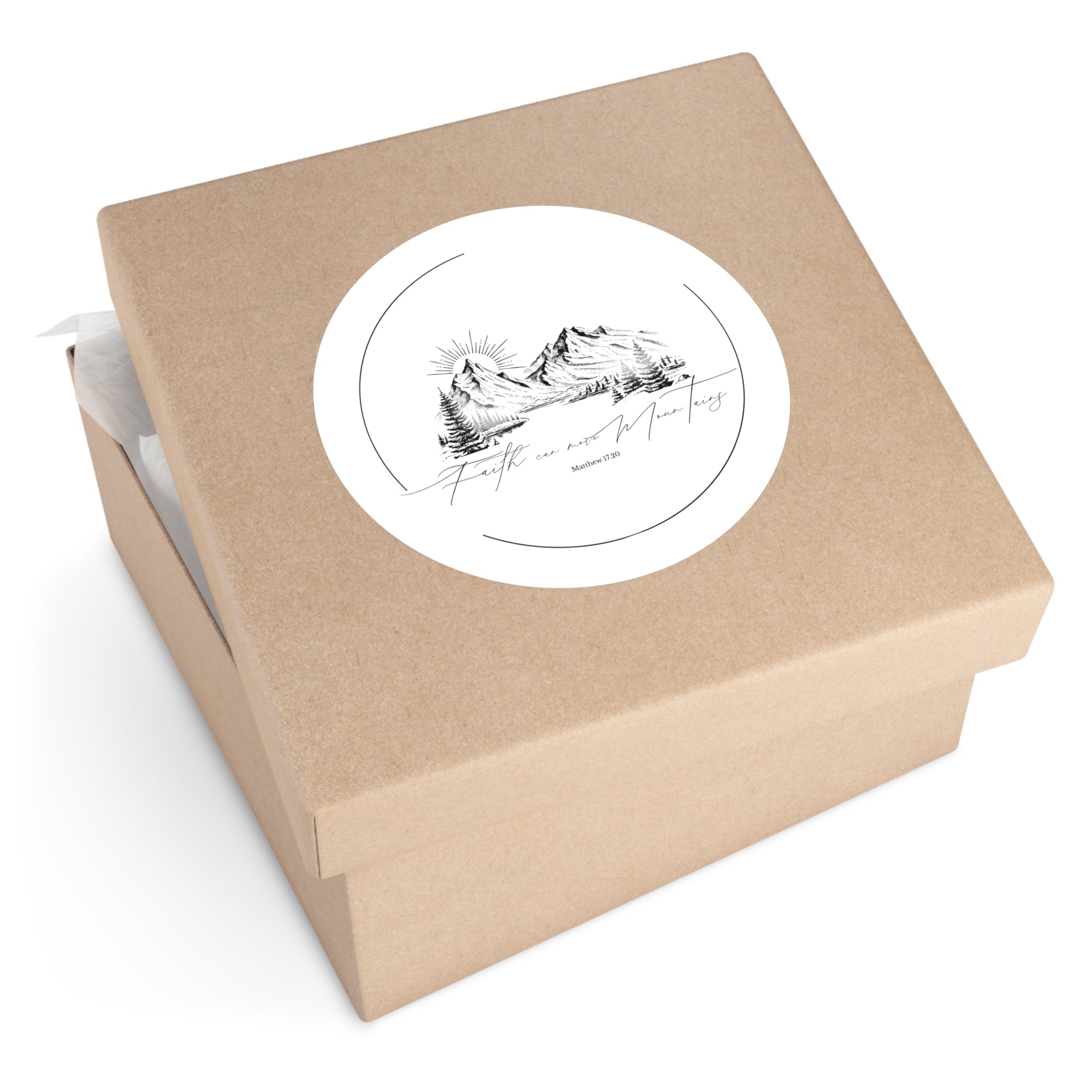 Faith can move Mountains Round Sticker