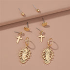 Metal Vintage Cross Character Earrings