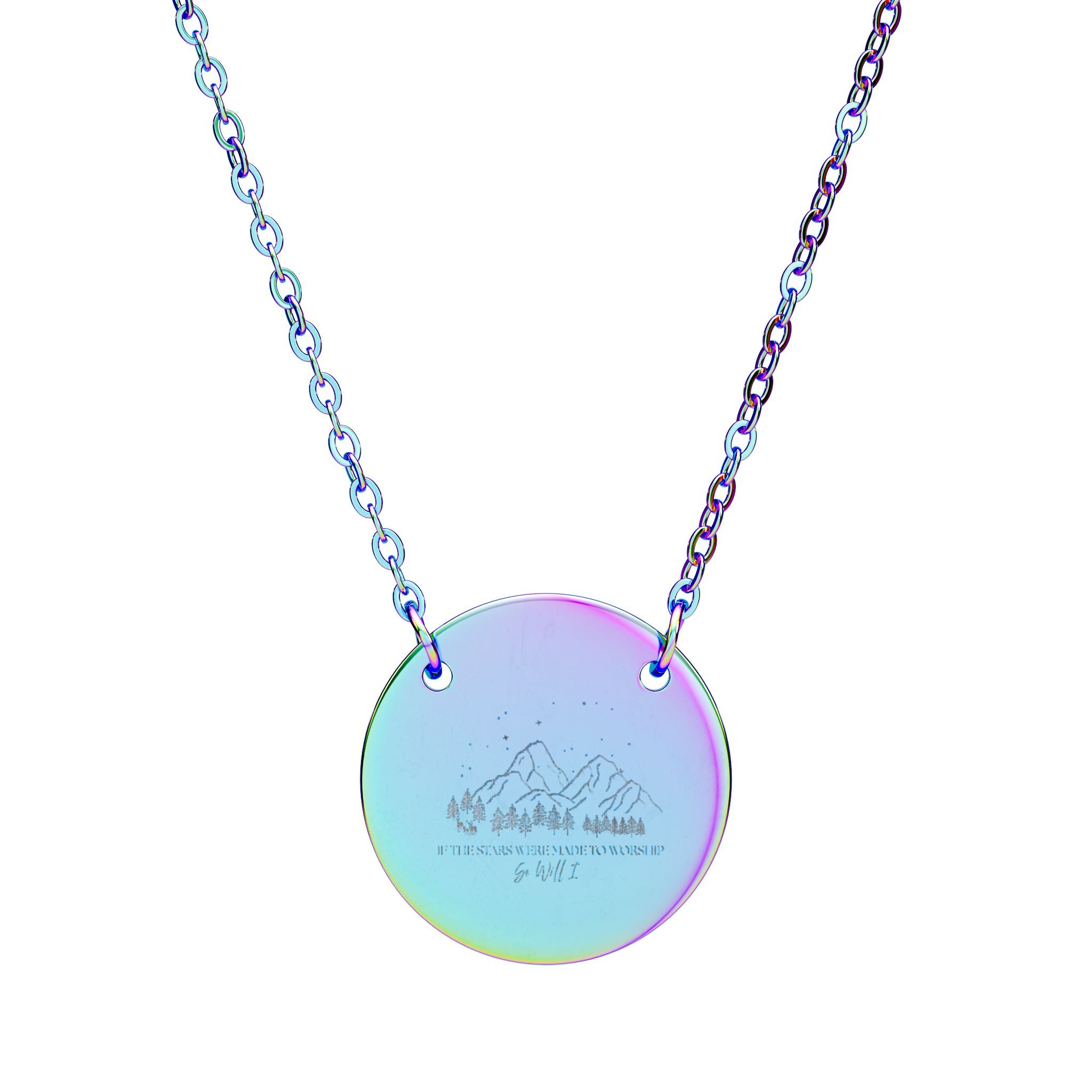 Personalized Engraved Circle Necklace – Custom Name or Soundwave Pendant
