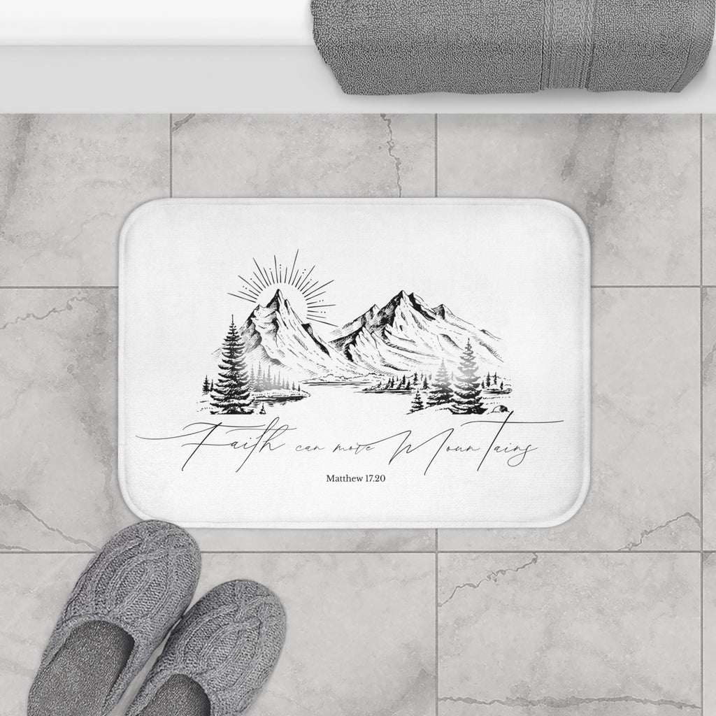 Faith Can Move Mountains Bath Mat