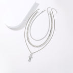 Jesus Cross multi layer necklace
