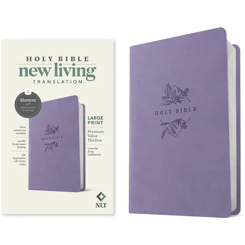 NLT Large Print Premium Value Thinline Bible, Filament Enabled (Leatherlike, Lavender Song)