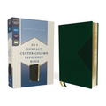 Niv, Compact Center-Column Reference Bible, Leathersoft, Green, Red Letter, Comfort Print