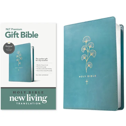 Premium Gift Bible Nlt, Filament Enabled (Leatherlike, Teal Cross, Red Letter)
