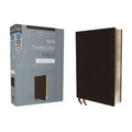 NIV, Thinline Bible, Large Print, Bonded Leather, Black, Red Letter Edition