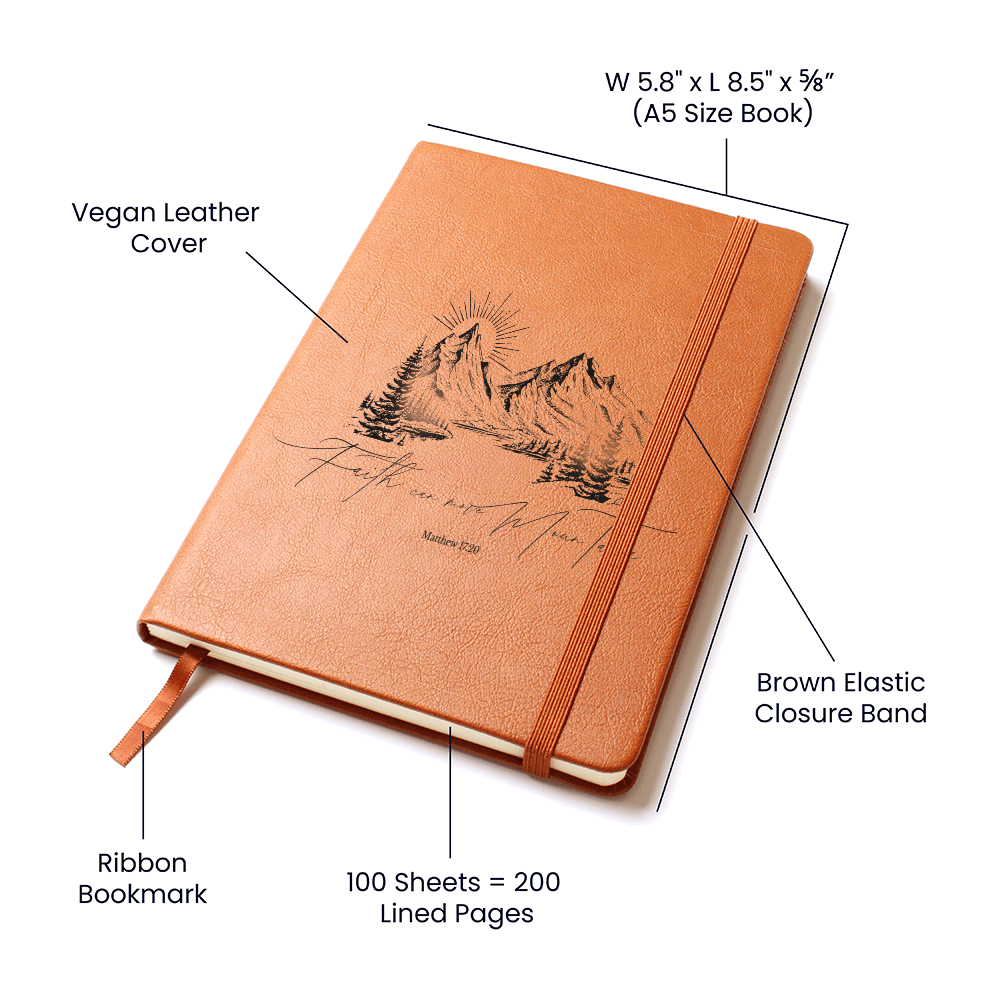 Faith can move Mountains Leather Notebook