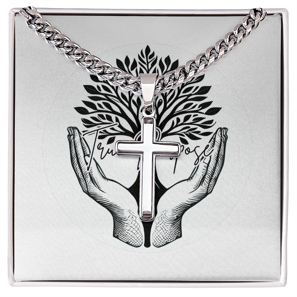 Artisan Cross With Cuban Link Chain