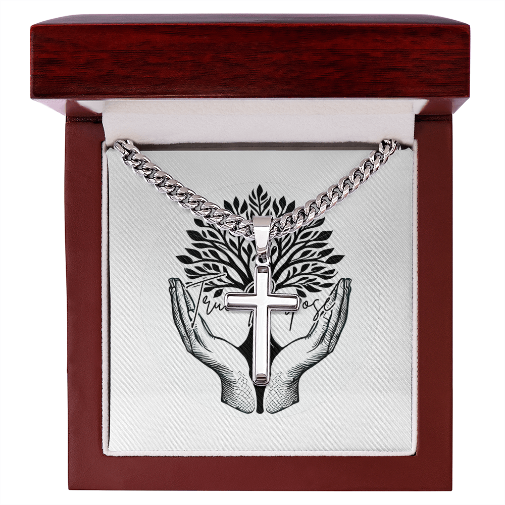 Artisan Cross With Cuban Link Chain