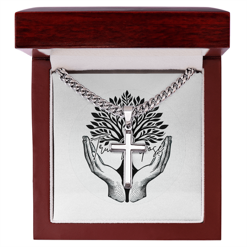 Artisan Cross With Cuban Link Chain