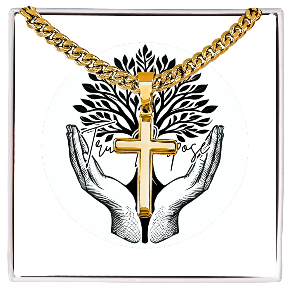 Artisan Cross With Cuban Link Chain
