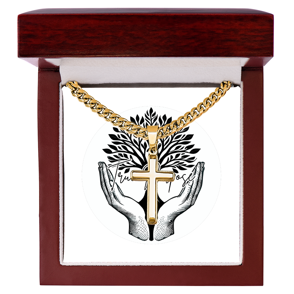 Artisan Cross With Cuban Link Chain