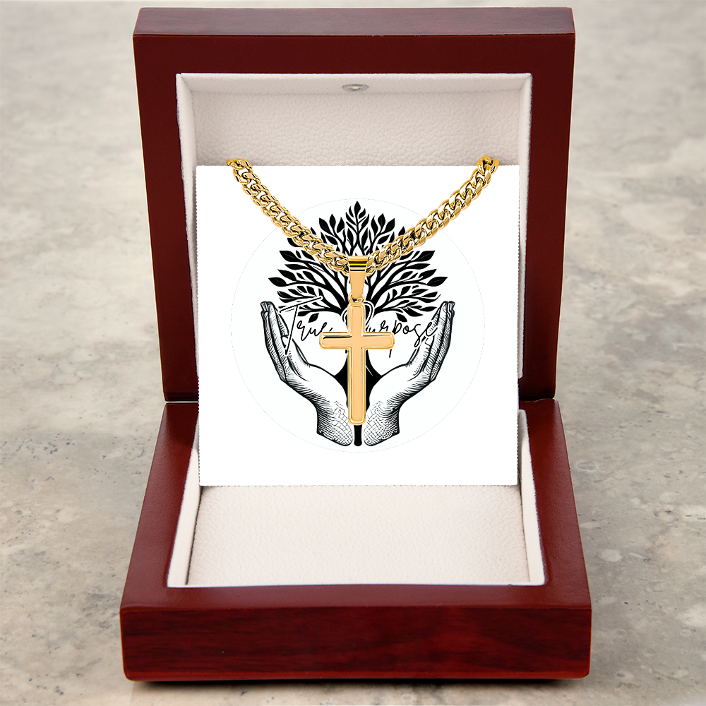 Artisan Cross With Cuban Link Chain