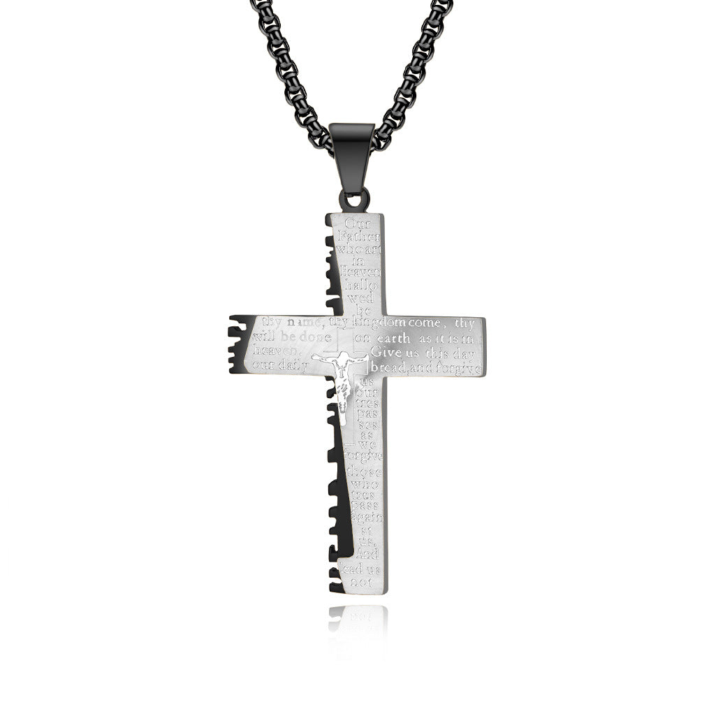 Christian Jesus Cross Necklace  Men's