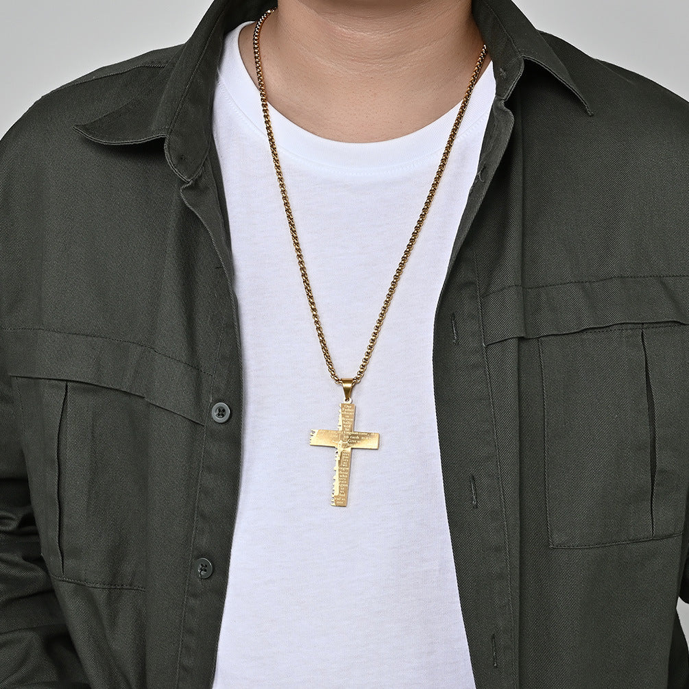 Christian Jesus Cross Necklace  Men's