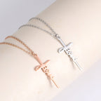 Jesus Cross Pendant Stainless Steel Necklace