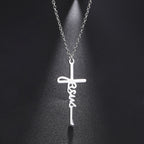 Jesus Cross Pendant Stainless Steel Necklace