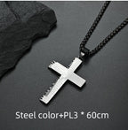 Christian Jesus Cross Necklace  Men's