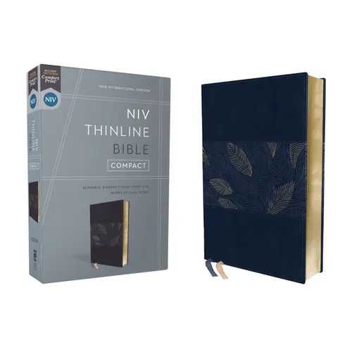 Niv, Thinline Bible, Compact, Leathersoft, Blue Floral, Red Letter, Comfort Print