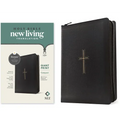 NLT Compact Giant Print Zipper Bible, Filament Enabled (Leatherlike, Black Cross, Red Letter)