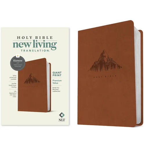 NLT Giant Print Premium Value Bible, Filament Enabled (Leatherlike, British Tan Mountain)